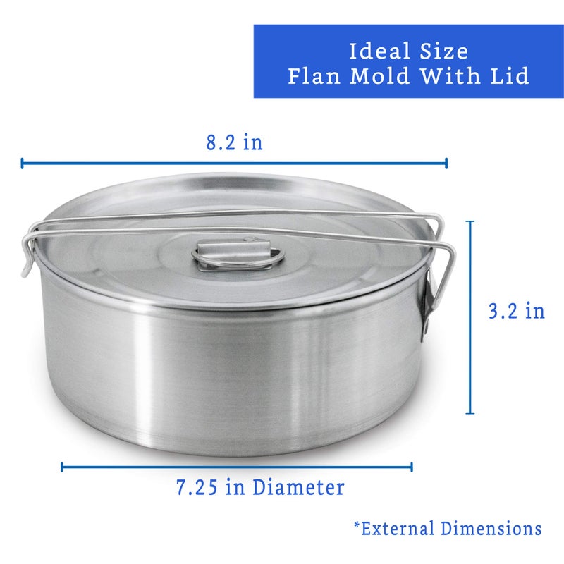 GLOBE ROCKET Flan Mold with Lid - Authentic Mexican Flan Pan - Flan Molds for Baking with Water Bath - Molde para Flan - Flaneras Moldes con Tapa BaÃ±o Maria - Image 2